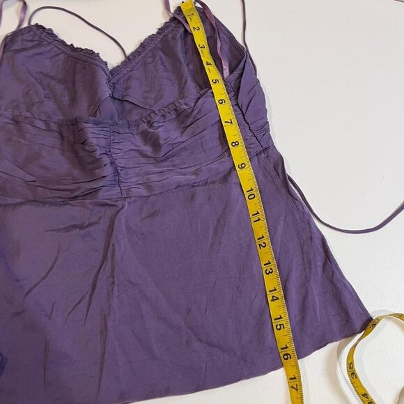 y2k vintage purple silk halter tie tank top size xs - Picture 9 of 9